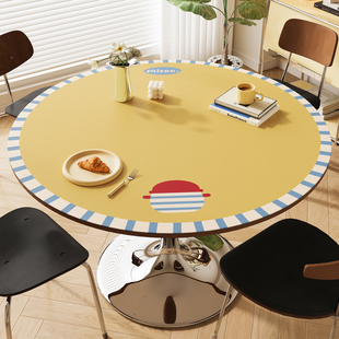 圆桌桌垫ins风防水防油免洗茶几布2026新款轻奢高级感圆形餐桌垫