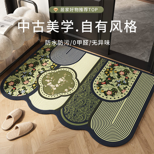 绿色地垫入户门垫田园风玄关地毯