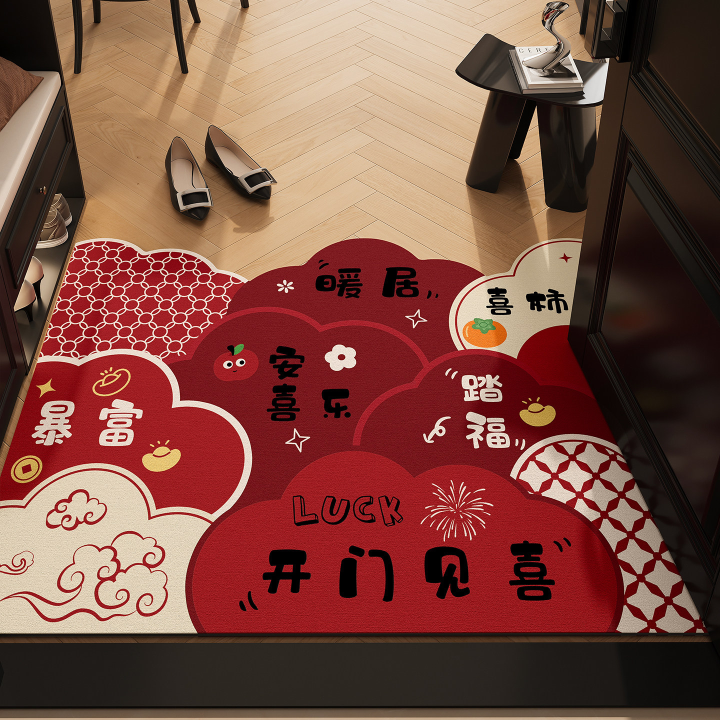 超薄地垫不卡门入户门垫进门耐脏防滑脚垫新年门口红色硅藻泥地毯,居家布艺,入户地垫,淘宝优惠券,粉丝福利购,淘宝优惠卷