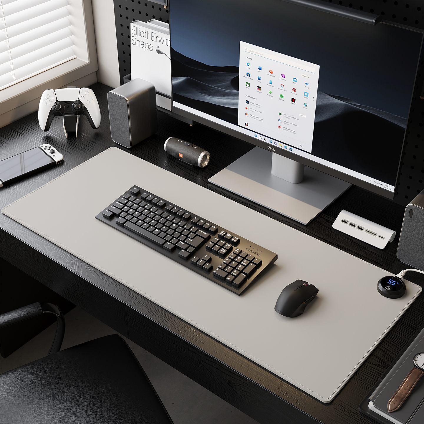 加热鼠标垫办公桌电脑桌发热暖手