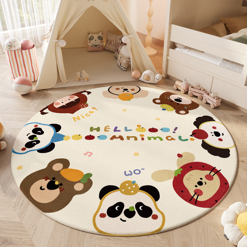 卡通圆形地毯客厅房间毛绒地垫加厚儿童房阅读区免洗可爱卧室脚垫,居家布艺,地毯,淘宝优惠券,粉丝福利购,淘宝优惠卷