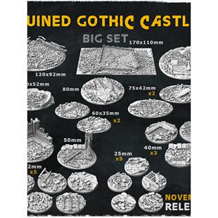 底座贴片 哥特式建筑遗迹 微缩模型造景棋子桌游棋子战锤diy地台