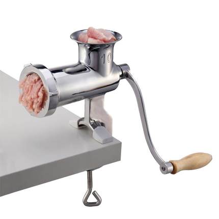 家用5/810号全钢手动绞肉机家用304不锈钢手摇碎肉绞馅机灌肠机器