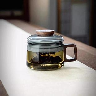 专用绿茶杯 法风玻璃杯带过滤茶水分离家用泡茶杯大容量办公室男士