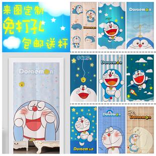 哆啦A梦家用门帘温馨卡通儿童房隔断帘可爱叮当猫卧室客厅遮挡帘