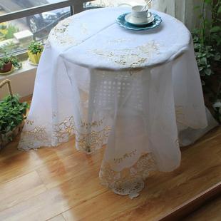 简约现代绣花布艺餐桌布茶几布钢琴防尘盖布田园 外贸原单蕾丝欧式