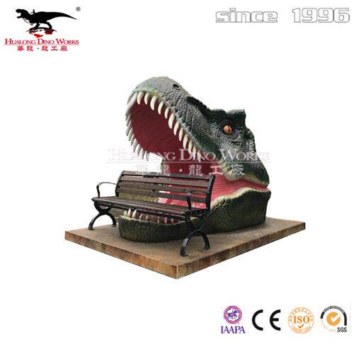 玻璃钢霸王龙头照相座椅公园景区网红打卡产品亲子主题乐园游乐园