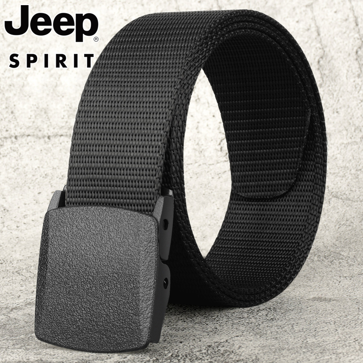 Jeep spirit皮带男自动扣帆布年轻人潮布料腰带百搭休闲青年牛仔