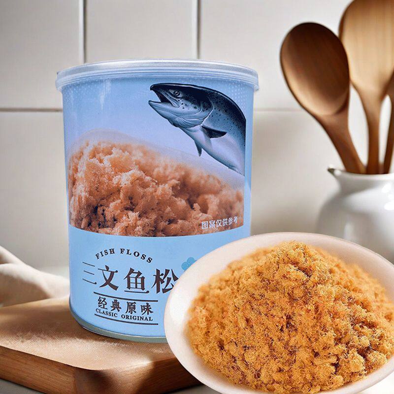 营养鱼松肉松老人儿童辅食小孩拌饭猪肉松三文鱼肉酥健康即食罐装