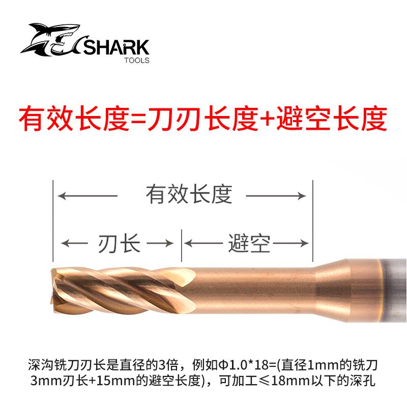 1.11.21.31.41.61.71.81.9涂层4刃钨钢合金加长刃深沟铣刀