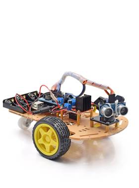 适用arduinouno主板智能小车循迹可编程避障跟随遥控机器人套件