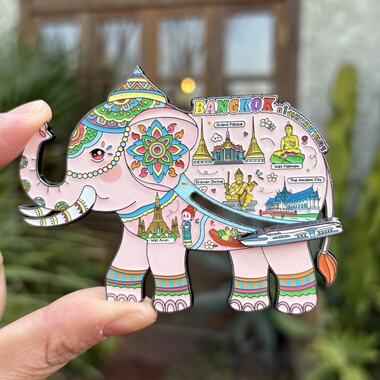 礼盒装 泰国曼谷大象创意金属冰箱贴 文创伴手礼纪念品轮船可滑动