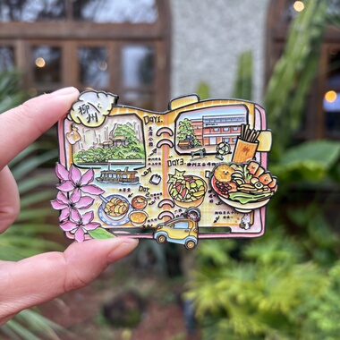 礼盒装 柳州手帐本地图金属冰箱贴 螺蛳粉可拿起 伴手礼纪念品