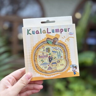 马来西亚吉隆坡金属冰箱贴 小女孩可移动 礼盒包装 伴手礼纪念品