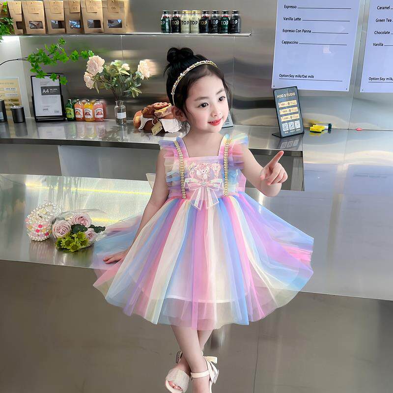 幼儿园舞蹈服蓬蓬裙六一儿童节公主裙小女孩跳舞衣服女童夏天纱裙
