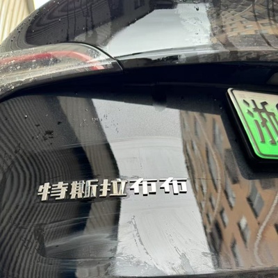 特斯拉布布l不锈钢材质labubu原车材质自定义定制车贴