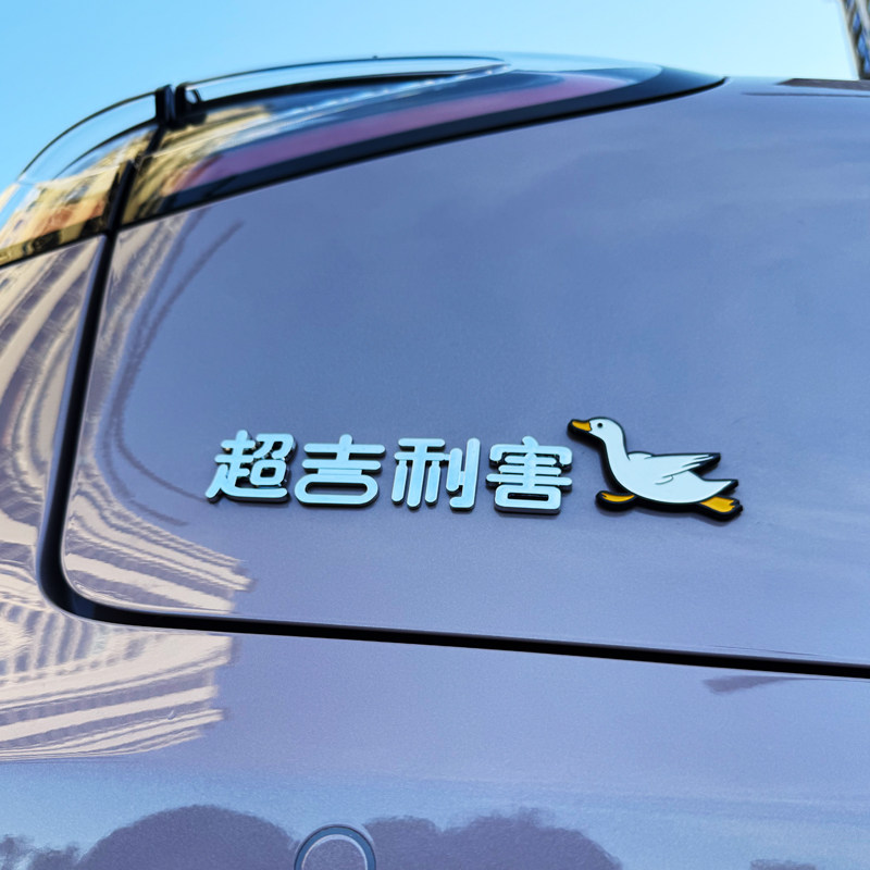 适用于吉利星愿网红爆款创意3D立体超吉利害鸭个性表情搞笑尾标贴