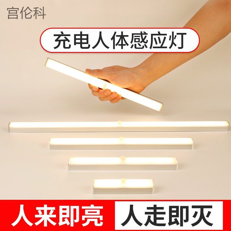 楼梯感应灯进门厅入户玄关鞋柜免布线无老人夜间起床下灯条充电式图片