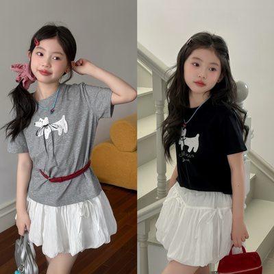 优米果&YMG-2604小狗t花苞裙套装