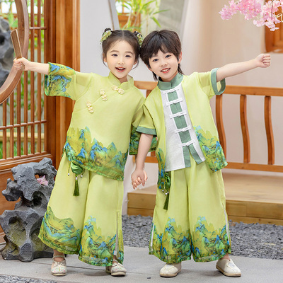 幼儿园唐装端午演出服中国风