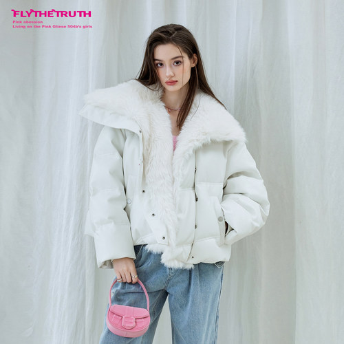 秋冬加厚保暖白色羽绒服女高级感