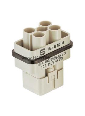 HARTING浩亭重载连接器09120063041哈丁航空插头4芯HanQ4/2-M