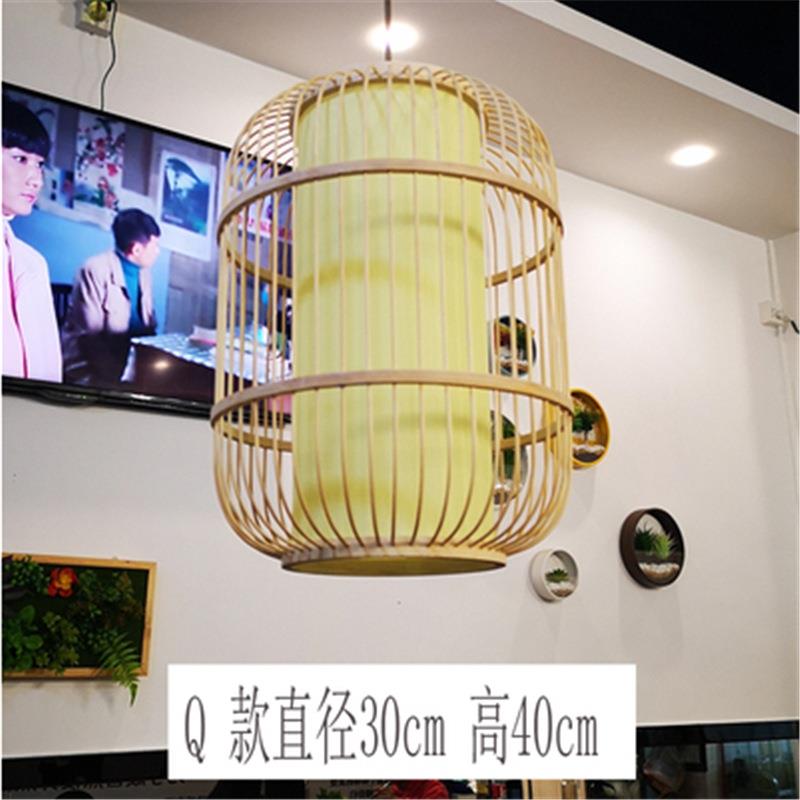 秦皇岛北戴河区日式料理店手工编织竹艺吊灯中式田园竹编灯笼吊灯