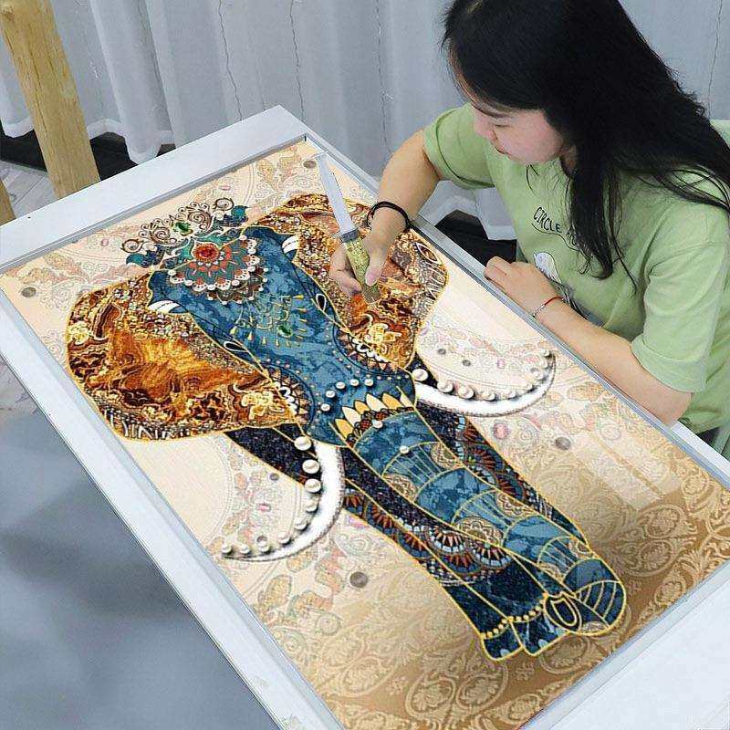 BK9K2022新款客厅大象钻石画贴钻十字绣自己手工水晶欧式砖石