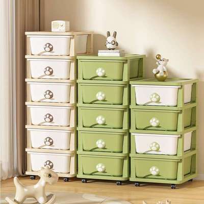抽屉式加厚收纳柜卧室多层可折叠床头柜子家用客厅玩具折叠储物柜