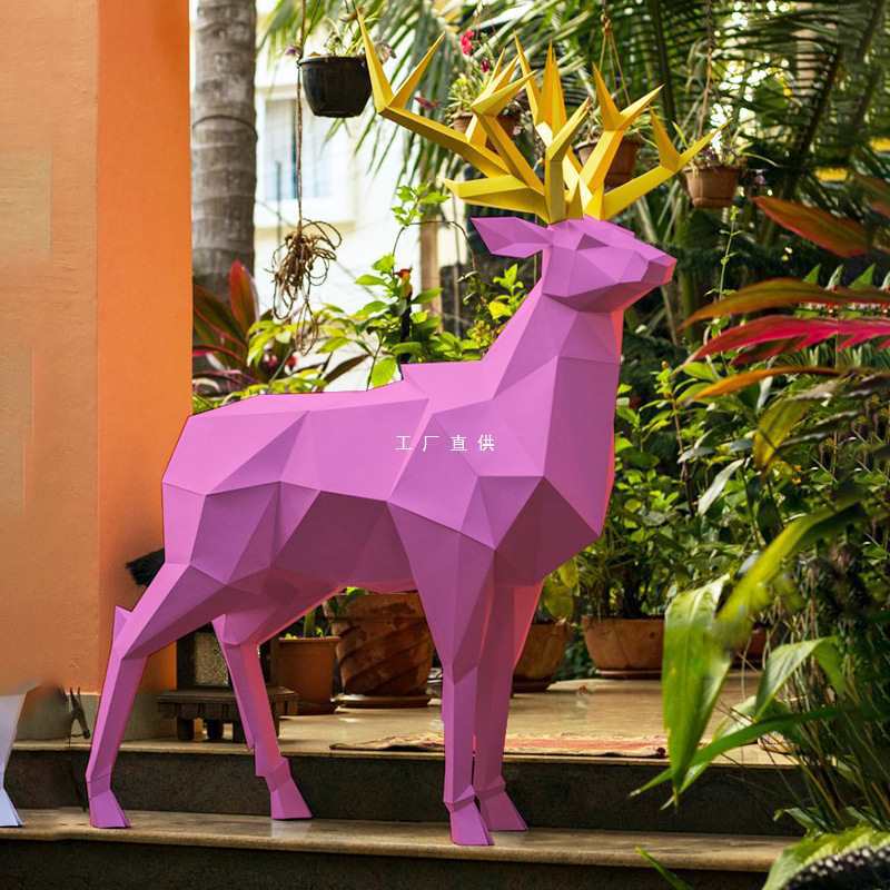 1.5米 森林系落地大摆件梅花鹿麋鹿动物手工纸艺模型客厅壁橱