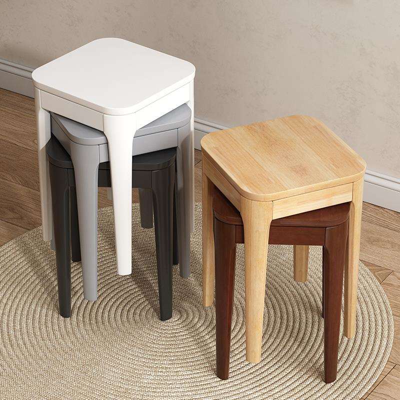 3YV5实木餐椅家用软包凳子现代简约椅子客厅梳妆台板凳可叠放餐桌