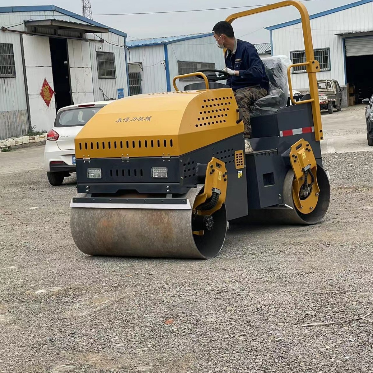 压路机小型座驾3吨压路机手推式沥青压实压土机双钢轮柴油压路机