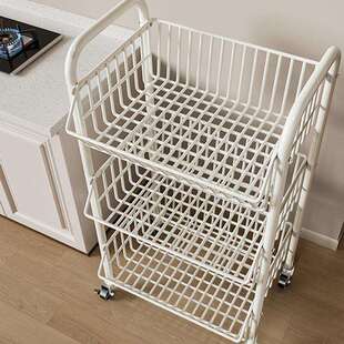 厨房蔬果置物架放菜收纳筐多功能落地多层菜架蔬菜篮子移动小推车