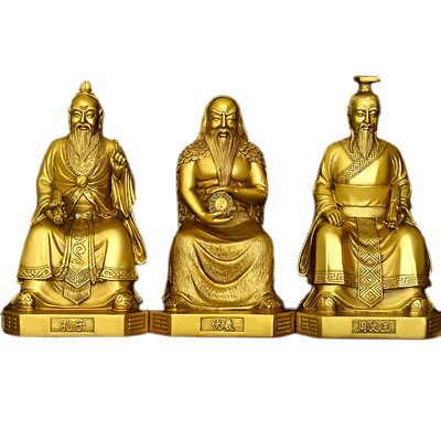 铜伏羲孔子周文王摆件