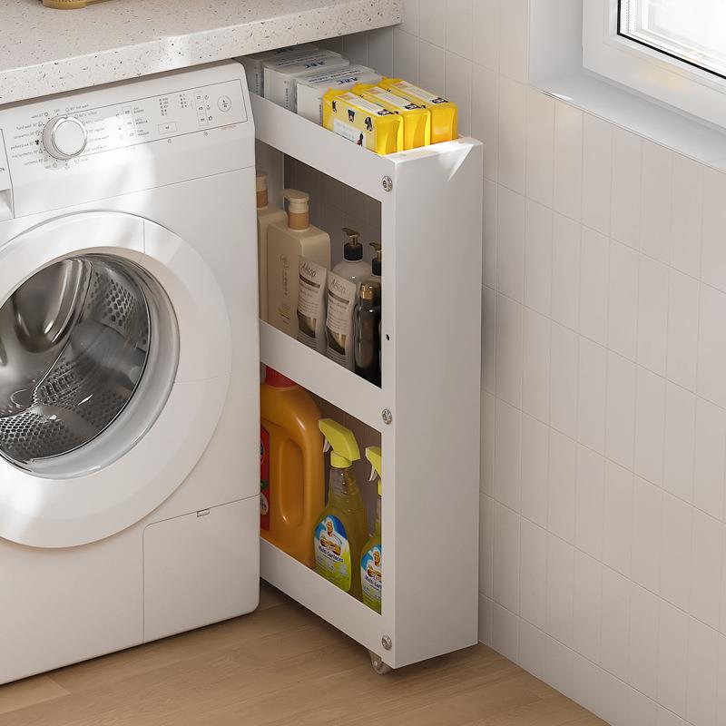 层高可调节夹缝置物架洗衣机侧落地小推车阳台厨房客厅浴室收纳架