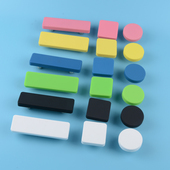 儿童房卡通长拉手可爱粉色方形圆纽扣柜门抽屉榻榻米衣柜子把手64