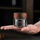 便携迷你小号玻璃茶叶罐密封茶罐空罐随身储存罐收纳盒旅行茶叶盒