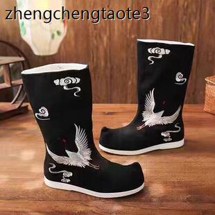 古装汉服鞋子男cos明制锦衣卫翘头皂靴古代靴武侠摄影戏曲靴婚鞋