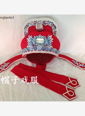 红色软纱帽头饰公子小生