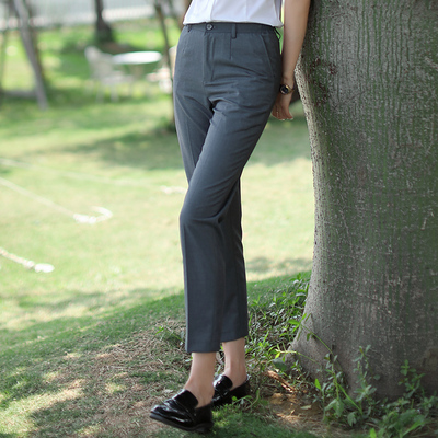 黑色西裤工作裤女薄款九分小