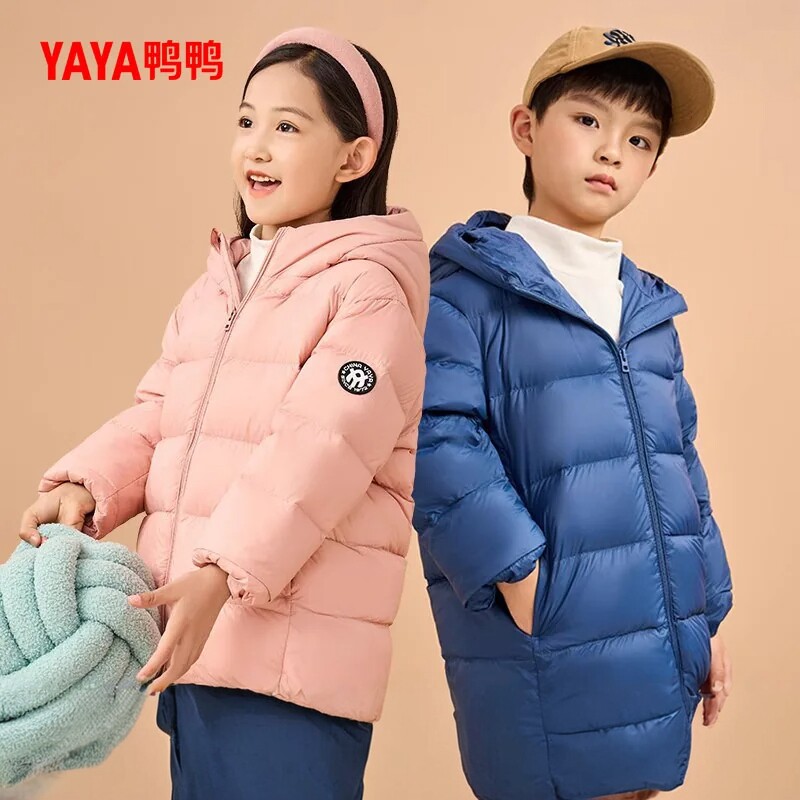 羽绒服男女童宝宝短款纯色面包服