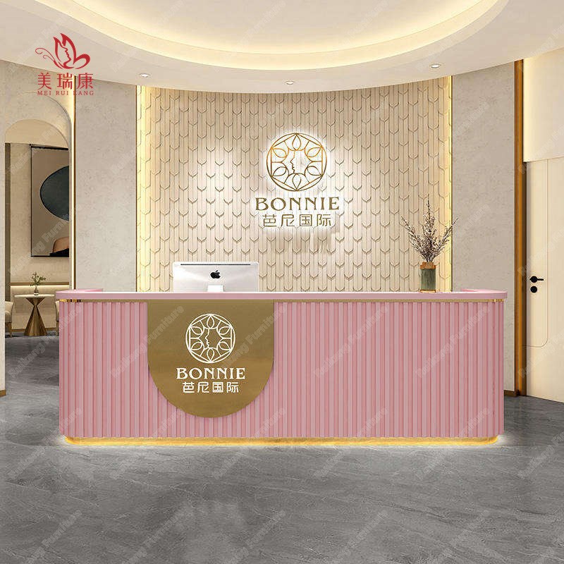 美容院前台接待台简约现代服装店婚纱吧台收银台轻奢沙龙柜台