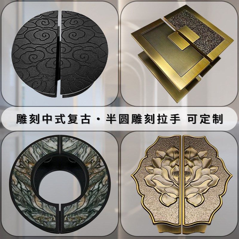 大门拉手简约拉丝光面半圆把手定logo制玻璃门包厢木门酒店门扶手