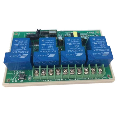 AC220V遥控开关85v~265伏30A四路大功率30A变压整流4位接收继电器