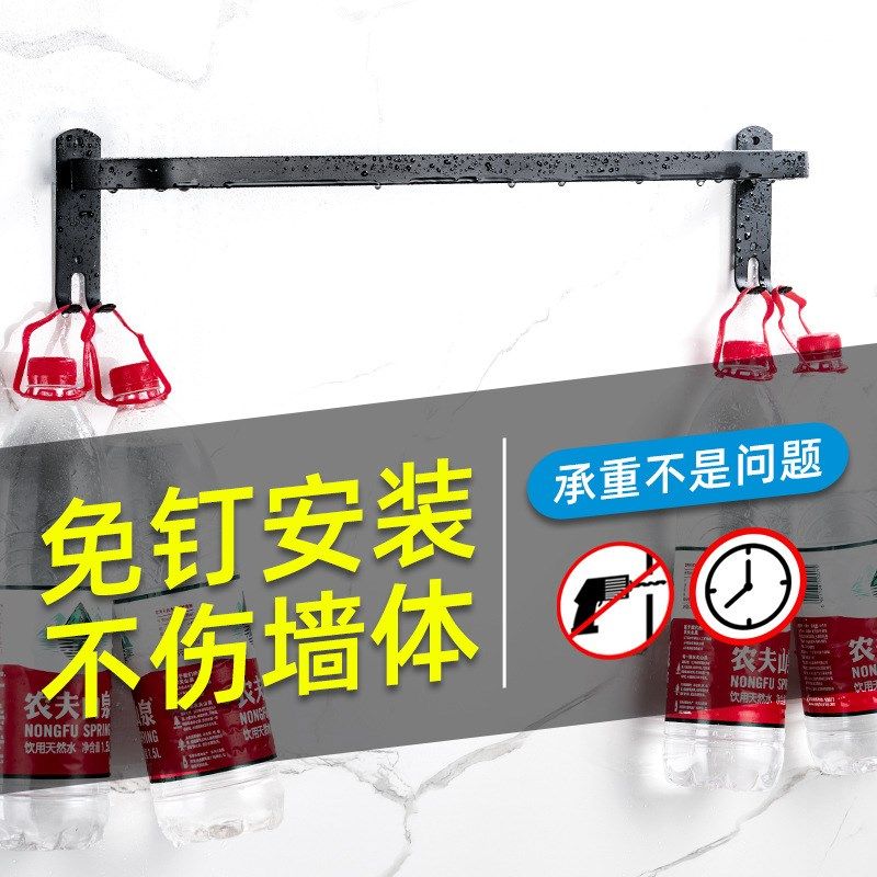 304不锈钢浴室毛巾杆 壁挂免打孔黑色毛巾杆 五金挂件工程单