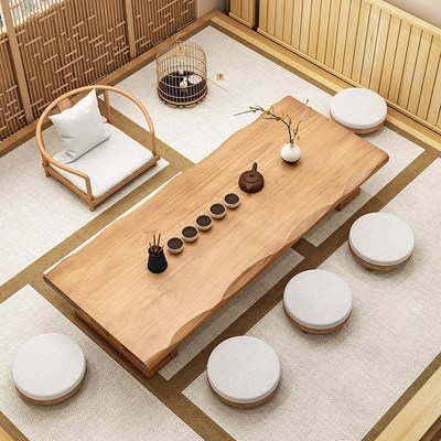 日式实木榻榻米茶桌简约茶桌椅组合矮桌茶几禅意茶桌炕桌飘窗桌子