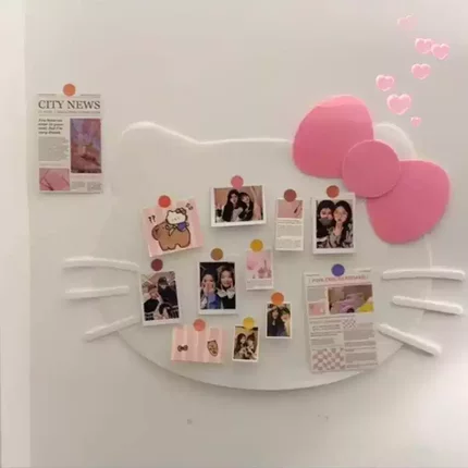HelloKitty毡板照片墙氛围卧室kt猫小卡墙吧唧托软木板卧室装饰墙