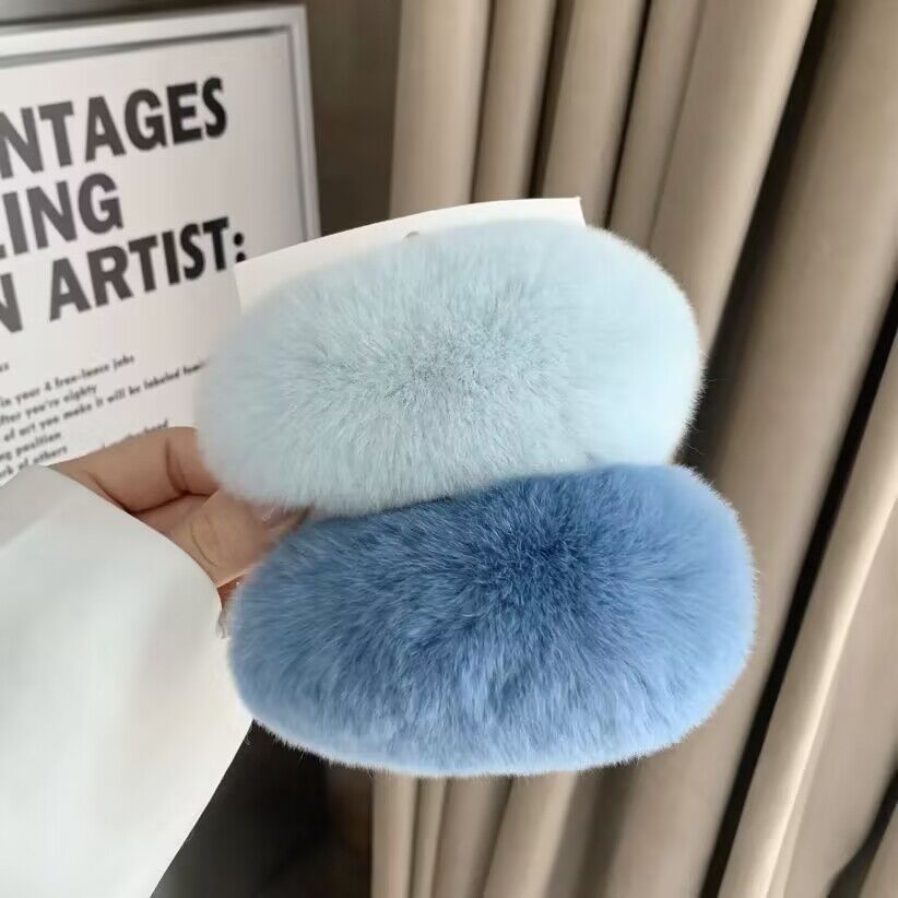 爆毛芒狗芒果核毛ins夹子毛毛发卡韩国超仙毛绒发饰真獭兔毛超大