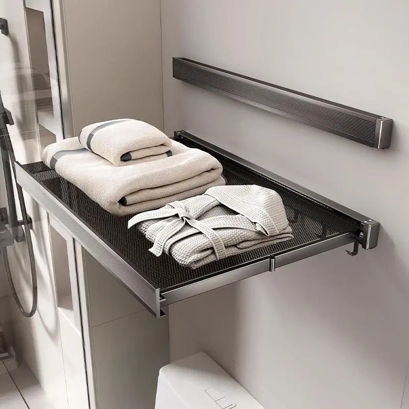 德国浴室折叠伸缩置物架免打孔卫生间放衣服毛巾浴巾隐形收纳挂架,家装主材,升降晾衣架,淘宝优惠券,粉丝福利购,淘宝优惠卷