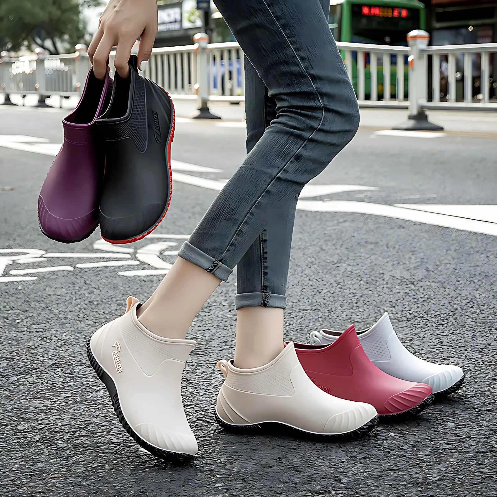 雨鞋女款时尚外穿夏雨靴成人可拆加绒保暖胶鞋冬防滑防水短筒水鞋